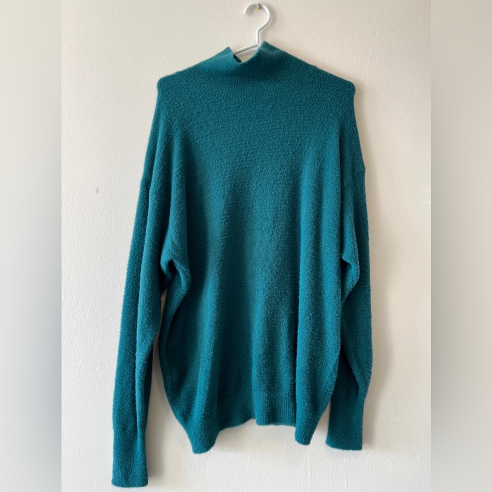 ARITZIA WILFRED FREE Hushknit Turtlenck Sweater Teal Size Small Fall Casual - Picture 5 of 14